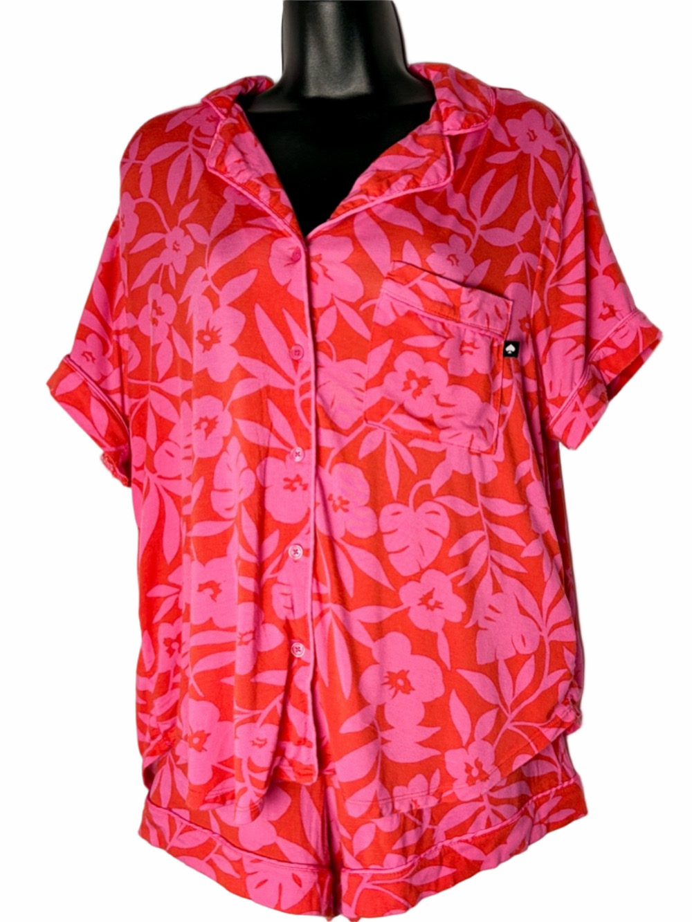 Kate Spade Tropical Foliage Patterned Two Piece Pajama Set